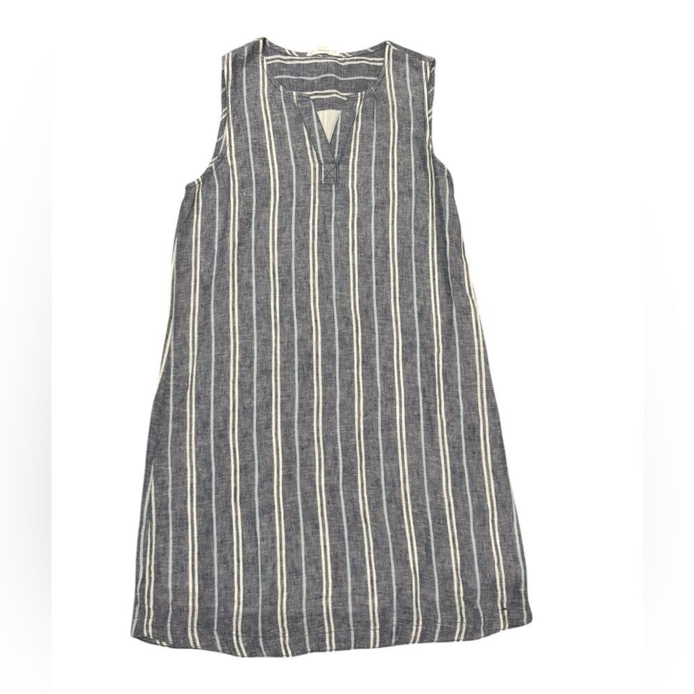 Gray/Blue Denim Sleeveless Knee Length Dress by Beach Lunch Lounge-size S/P